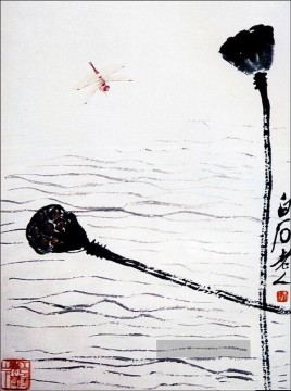 齐白石 Qi Baishi Werke - Qi Baishi Libelle und Lotus alte China Tinte